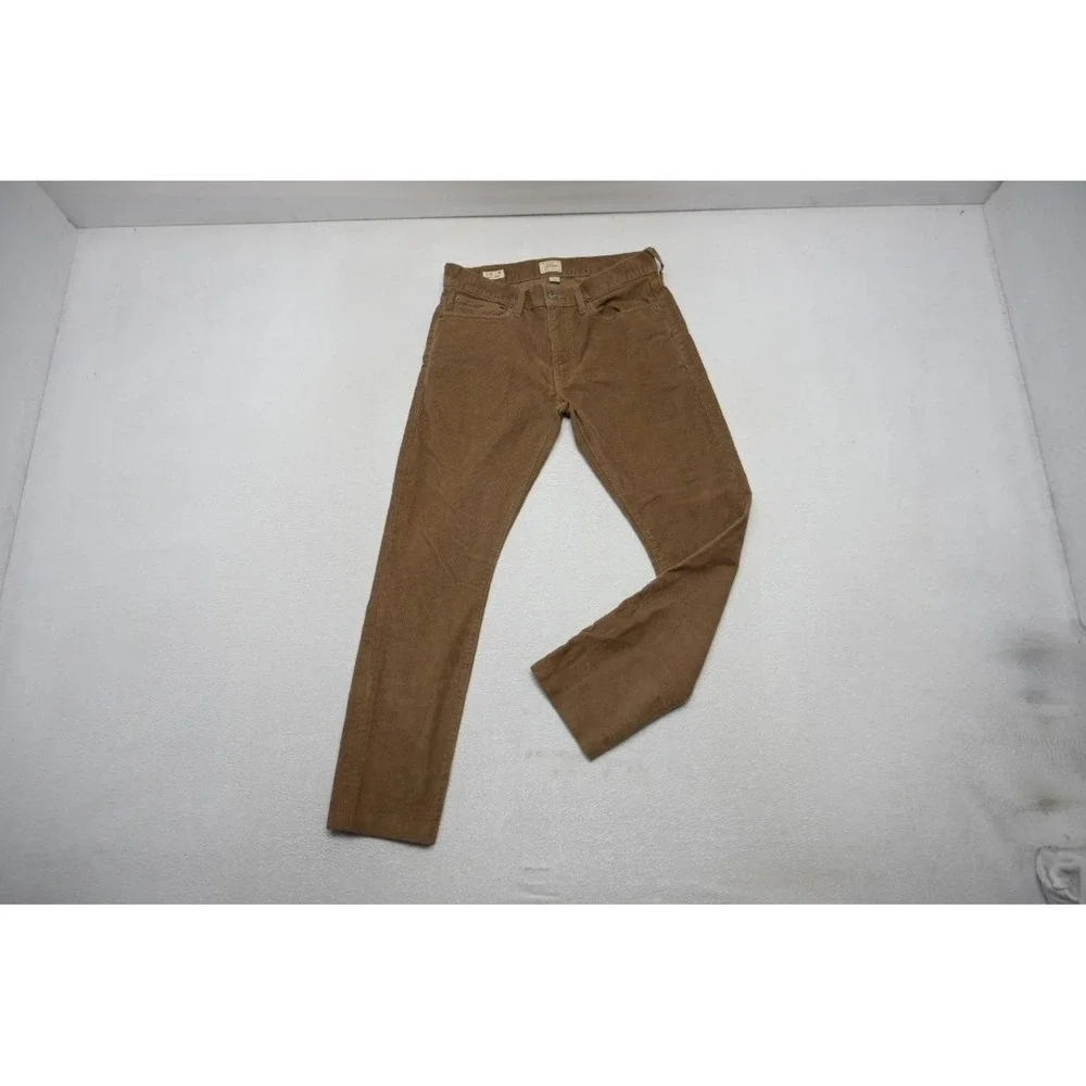 J Crew Flex Slim Fit‎ Corduroy Pants Brown Flat Chino Mens Size 30 x 28(Altered)
